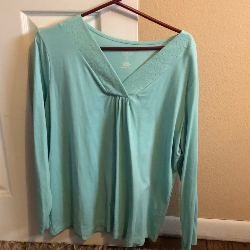 Teal blue blouse